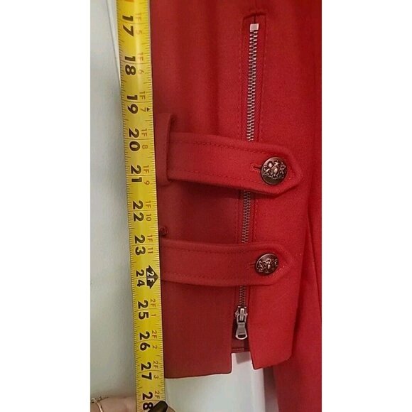 Vintage Guess Los Angeles Red Button Up Wool Blend Peacoat Size M - Picture 8 of 9